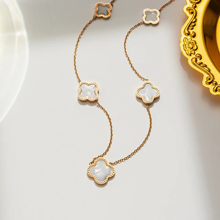 JEM Black Clover Shell Necklace – 18K Gold Plated Stainless Steel 316 I